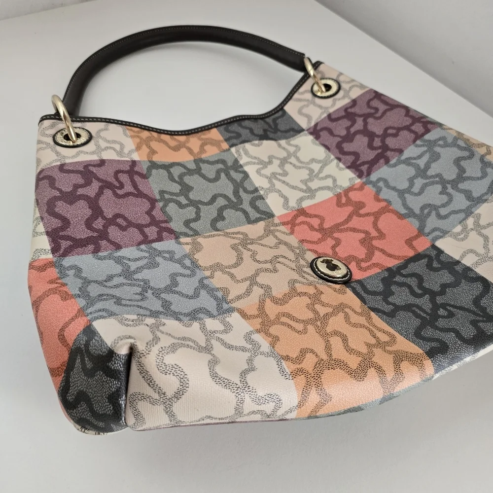 TOUS Kaos Cuadrados Orange Brown Colored One Shoulder Bag - Picture 7 of 17